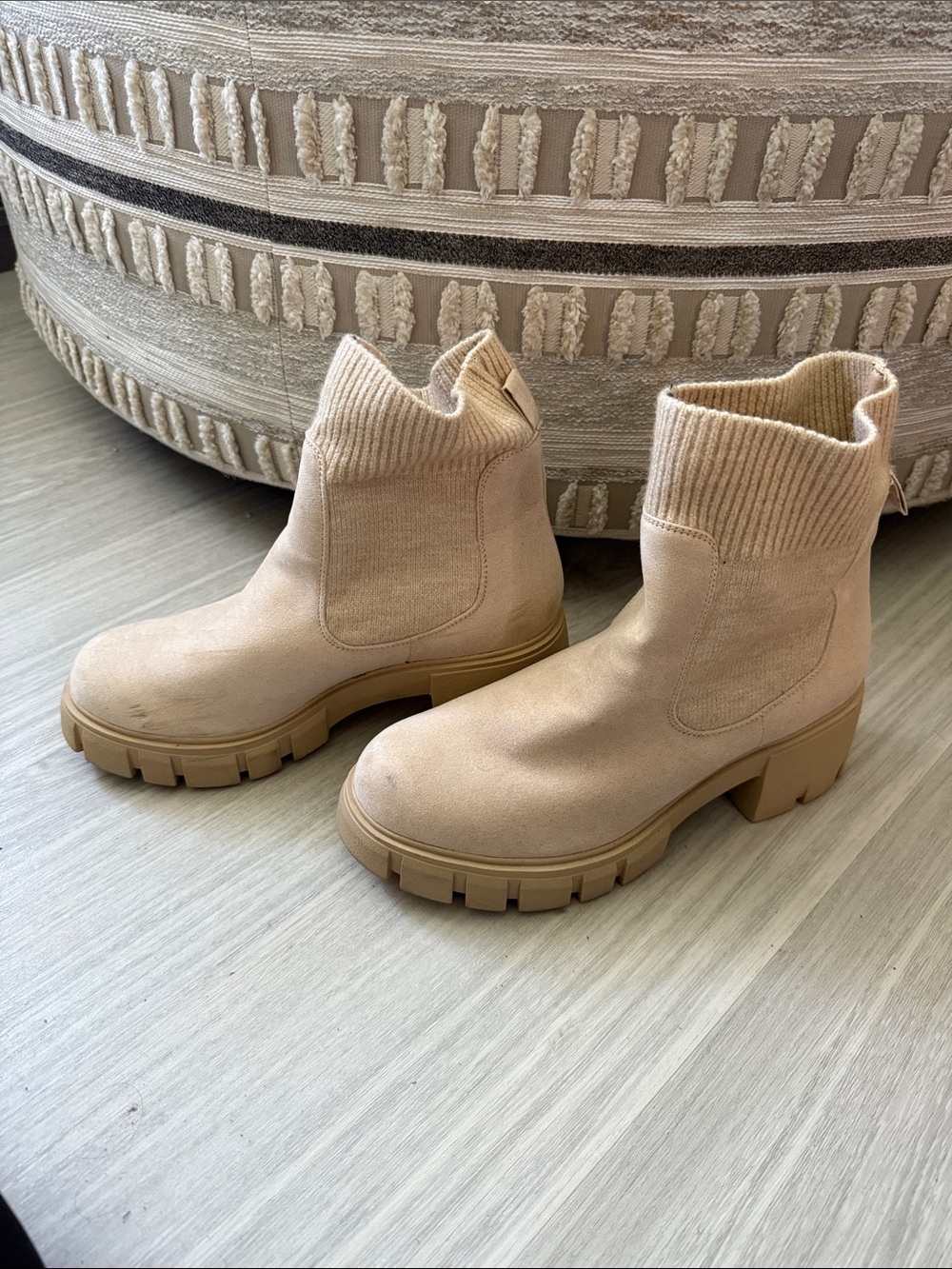 Torrid Women’s Beige Chunky Chelsea Booties